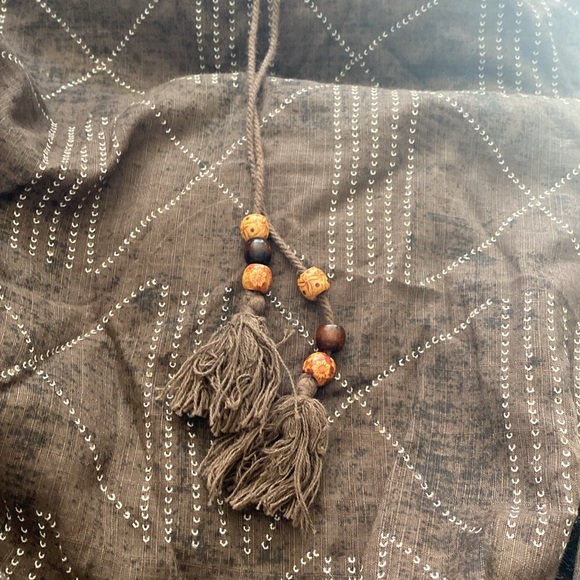 🆕Denim & Supply X Ralph Lauren Halter Tube Beaded Tassles Maxi Boho Dress Brown - Picture 9 of 12